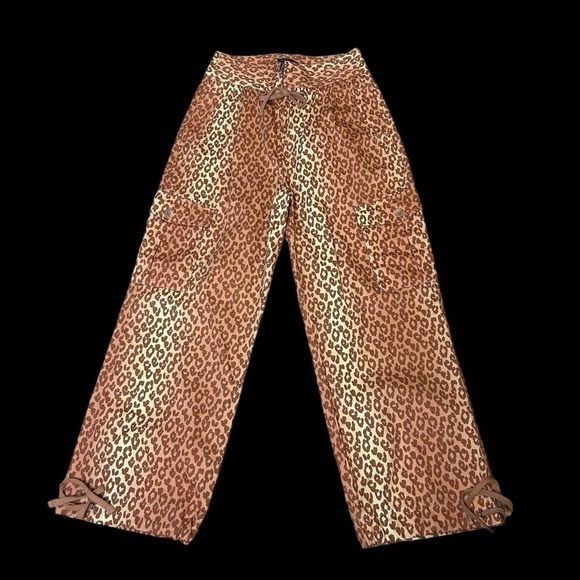 Venus Leopard Cheetah Animal Print Cargo Pants - Picture 1 of 16